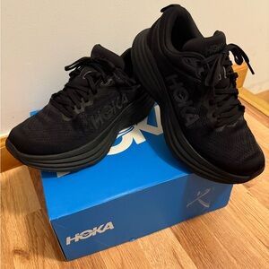 Hoka Bondi 8 Woman’s size 9 All-Black Athletic Sneakers